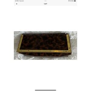 Tory Burch Leopard Tortoise Shell Sunglass Glass Case Holder Magnetic Closure